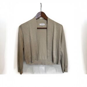 Calvin Klein Three-Quarter-Sleeve Glitter Shrug Cardigan